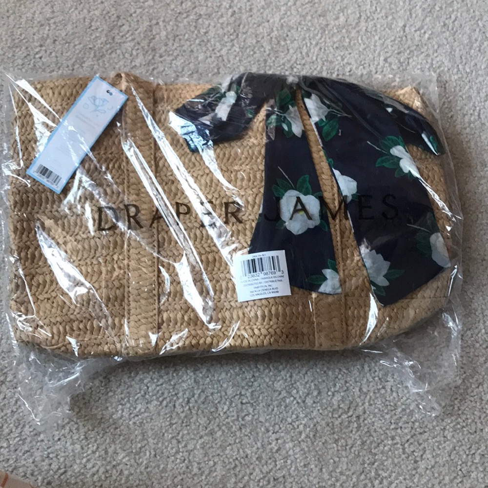 Draper James Everyday Straw Bag with Floral Scarf